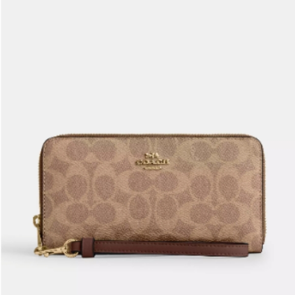 NWT Coach Signature Canvas Wallet in Gold and Tan - Picture 1 of 2